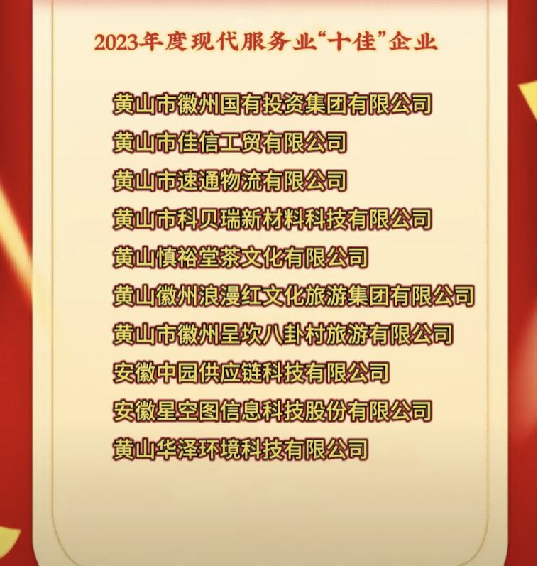 喜報！國投集團(tuán)榮獲徽州區(qū)2023年度現(xiàn)代服務(wù)業(yè)“十佳”企業(yè)榮譽(yù)稱號